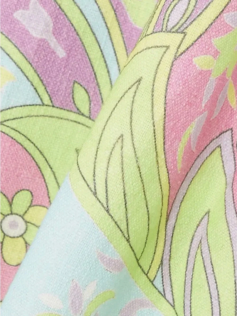 RIXO Pastel Floral & Paisley Scarf in Pink, Mint & Lime